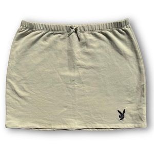 Playboy cream logo lounge mini skirt